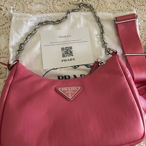 PRADA promotional GWP pink Leather Chain Shoulder Bag